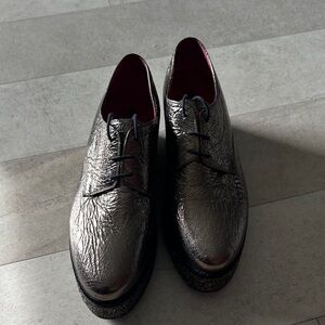 Metallic Women’s Oxford Platform Shoes 181